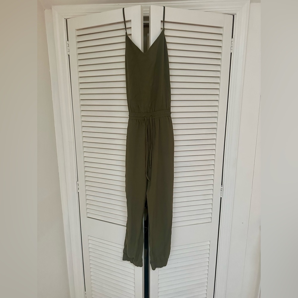Splendid olive green jogger jumpsuit